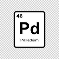 chemical element Palladium . Vector illustration