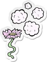 sticker of a cartoon flower vector