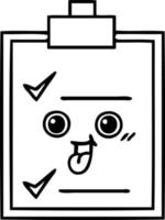 line drawing cartoon check list vector