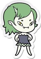 sticker of a vampire girl in dress vector