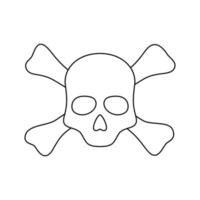 Coloring page with Skull and Crossbones for kids vector