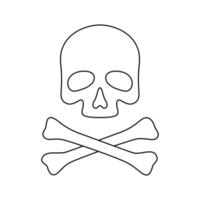 Coloring page with Skull and Crossbones for kids vector