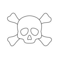 Coloring page with Skull and Crossbones for kids vector