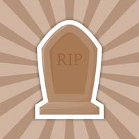 Note sticker with Tombstone, vector