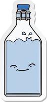 sticker of a cartoon old water bottle vector