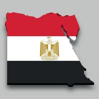 3d isometric Map of Egypt with national flag. vector