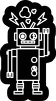 icono de robot que funciona mal vector