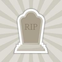 Note sticker with Tombstone, vector