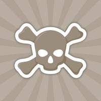 Note sticker with Skull and Crossbones, vector