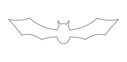 Coloring page with Bat for kids vector