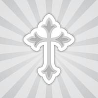 Note sticker with Christian Cross, vector