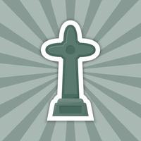 Note sticker with Tombstone, vector