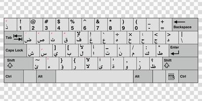 teclado de computadora árabe vector