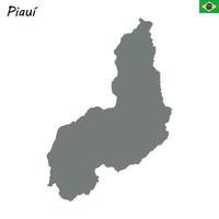 mapa de alta calidad del estado de brasil vector