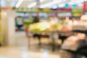 Supermarket grocery store abstract blur bokeh background photo