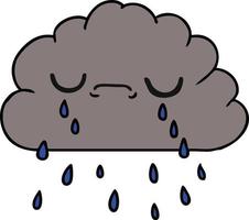 cartoon of cute crying cloud vector