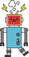 cute cartoon robot malfunction vector