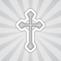 pegatina de nota con cruz cristiana, vector