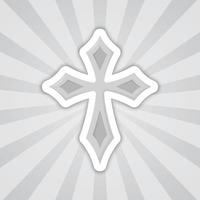 Note sticker with Christian Cross, vector