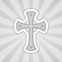 Note sticker with Christian Cross, vector