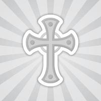 Note sticker with Christian Cross, vector