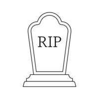 Coloring page with Tombstone for kids vector