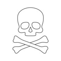 Coloring page with Skull and Crossbones for kids vector