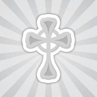 pegatina de nota con cruz cristiana, vector