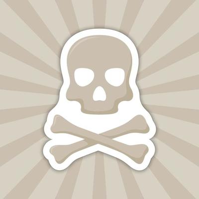 Note sticker with Skull and Crossbones, vector