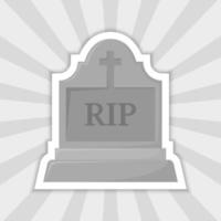 Note sticker with Tombstone, vector