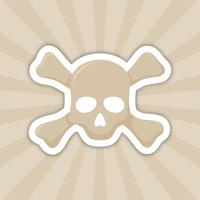 Note sticker with Skull and Crossbones, vector