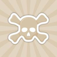 Note sticker with Skull and Crossbones, vector