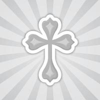 Note sticker with Christian Cross, vector