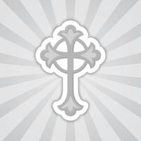 Note sticker with Christian Cross, vector