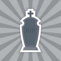 Note sticker with Tombstone, vector