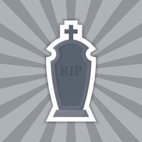 Note sticker with Tombstone, vector