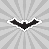 Note sticker with Bat, vector