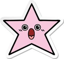 sticker of a cute cartoon star fish vector