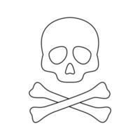 Coloring page with Skull and Crossbones for kids vector