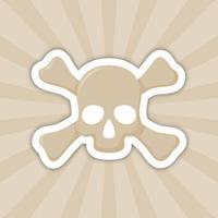 Note sticker with Skull and Crossbones, vector