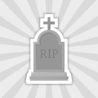 Note sticker with Tombstone, vector