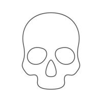 página para colorear con calavera para niños vector