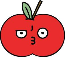 cute cartoon red apple vector