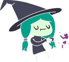 cartoon of cute kawaii witch vector