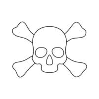 Coloring page with Skull and Crossbones for kids vector