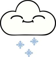 linda nube de nieve de dibujos animados vector