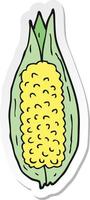 sticker of a cartoon corn vector