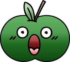 gradient shaded cartoon juicy apple vector