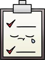 gradient shaded cartoon check list vector