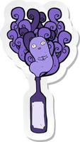 sticker of a cartoon ghost in bottle vector